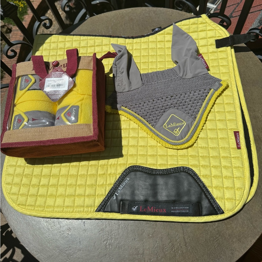 Le Mieux Citron Dressage Pad - Large (Horse / Full Size) Lemon Yellow Color